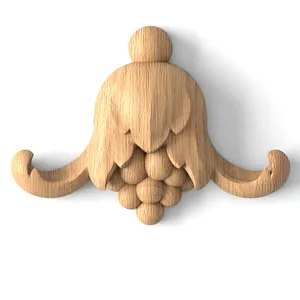 Flower bud with berries onlay for interior from wood