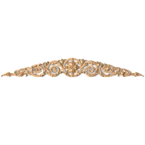 Antique floral onlay, Decorative wooden center Handcrafted hardwood floral center onlay with a rosette