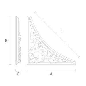 Classic Grapevine Corner Spandrel Onlay solid wood