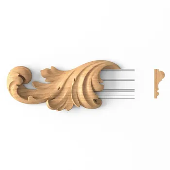 Medium Carved Architectural Floral Onlay, Left