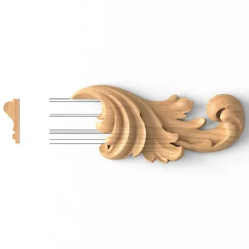 Medium Carved Architectural Floral Onlay, Right