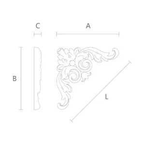 Acanthus Wood Corner Onlay 