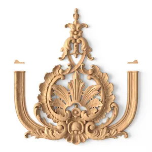 Large openwork Baroque-style center onlay from wood