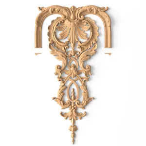Pierced floral applique paneling centre for wall molding