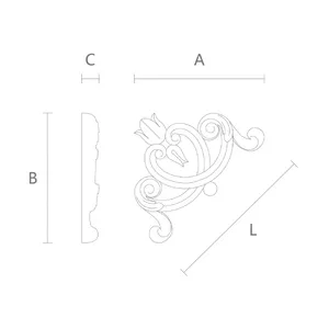 small artistic floral acanthus scrolls oak applique