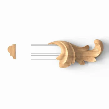 Floral Solid Wood Applique for Molding, Right