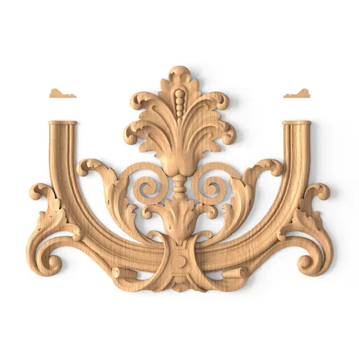 N-409 Carved onlay with floral elements oak