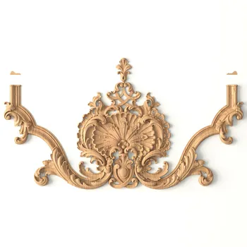 Decorative Wooden Applique, Hand-Carved Drop Onlay