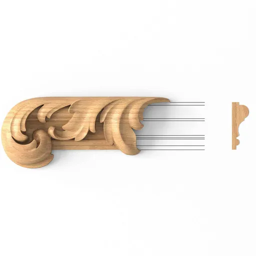 N-435L Acanthus closed tip for wall molding. Left