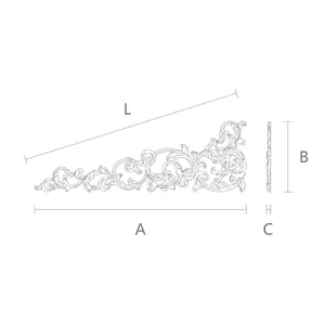 large Left Elongated Wood Corner Onlay