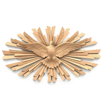 Decorative wood onlay holy spirit flying dove