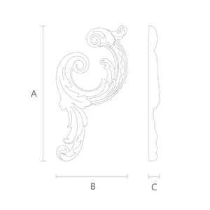 small corner decorative scroll wood applique