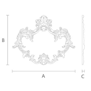 N-463.1 vertical artistic leaf wood applique victorian style