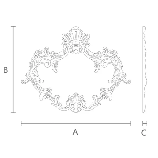 N-463.1 vertical artistic leaf wood applique victorian style