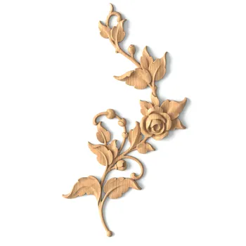Unpainted decorative rose applique, Left Unpainted decorative rose applique, Left