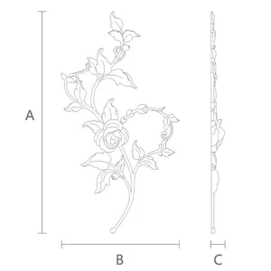 oak corner artistic flower carving applique victorian style