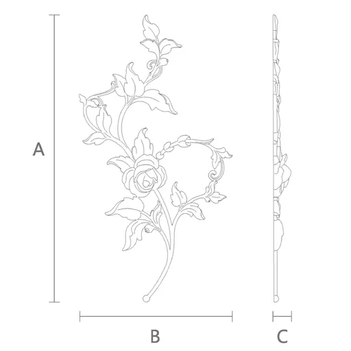 oak corner artistic flower carving applique victorian style