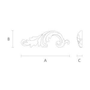 Decorative scrolled acanthus applique