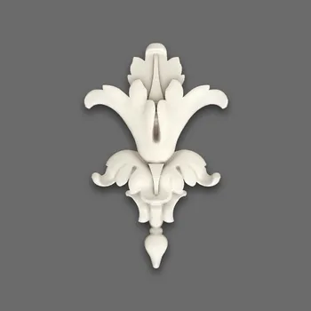 Polyurethane flower bud decorative onlay