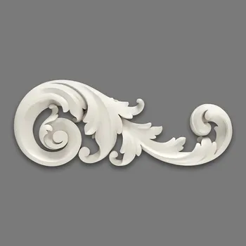 Small acanthus leaf scroll applique polyurethane decor, right