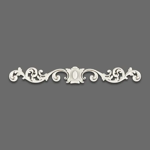 NPU-170 Long scroll cartouche onlay for cabinets polyurethane