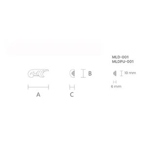 N-438L wood acanthus applique for moulding, Left