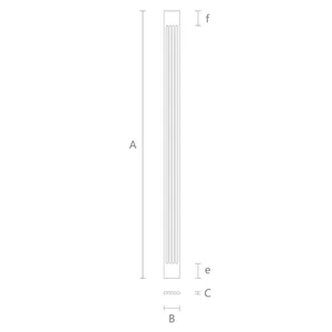 Hardwood fluted pilaster