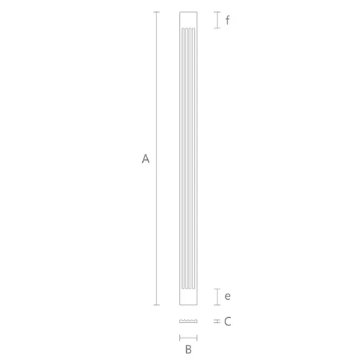 Hardwood fluted pilaster