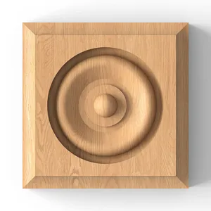 small square simple oak rosette classical style