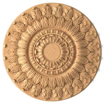 Wooden Rosette with Star Center and Radiating Petals Wooden Rosette with Star Center and Radiating Petals