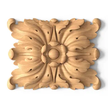 Wood Medallions for Furniture with Elements of Floral Design Wood Medallions for Furniture with Elements of Floral Design