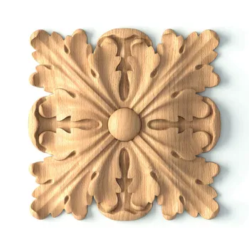Carved Rosettes Square with Acanthus Leaves