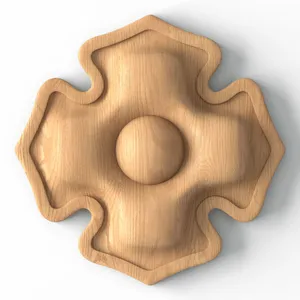 Small Wooden Rosette with Pointed Quatrefoil Profile Very Small Gothic Quatrefoil Wood Rosette - Pointed Profile