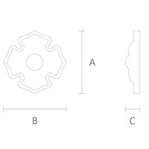R-039 Small oak Rosette with Pointed Quatrefoil Profile