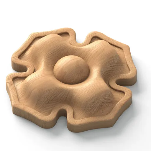 R-039 Small beech Rosette with Pointed Quatrefoil Profile