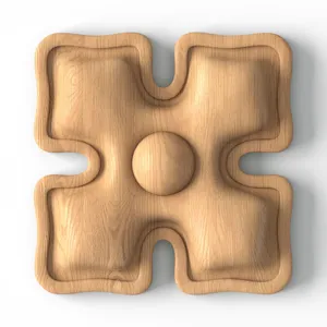 Stepping away from traditional floral ornamentation, this miniature wooden rosette presents a remark..