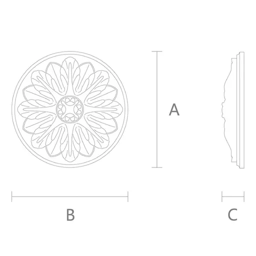 Round beech Rosette with Eight-Leaf Floral Motif