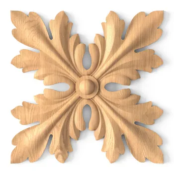 Square oak rosette with acanthus leaves Square oak rosette with acanthus leaves