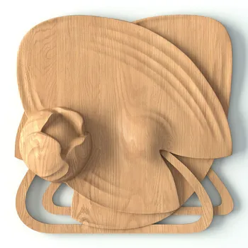 Wooden rosette lily pad art nouveau, left Wooden rosette lily pad art nouveau, left