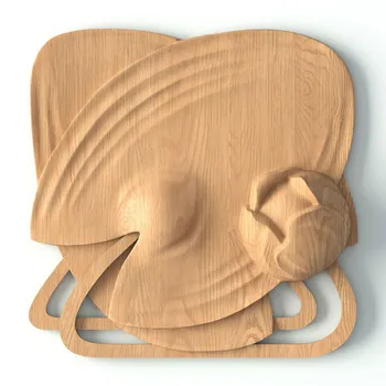 Carved Decorative Rosette Water Lily, Right