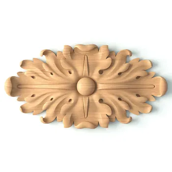 Wood rosettes oval with acanthus leaf Wood rosettes oval with acanthus leaf