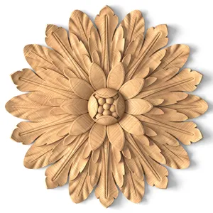 Ornamental wooden rosette floral Art Nouveau