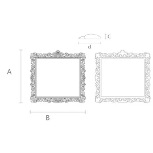 Wood ornate frame with acanthus leaves and scrolls