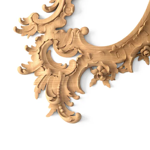 Carved beaded frame mirror from oak