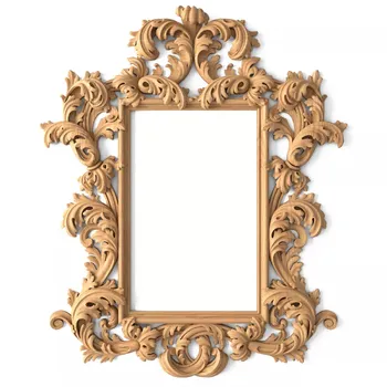 Vintage rectangular frame, Carved oak hanging frame
