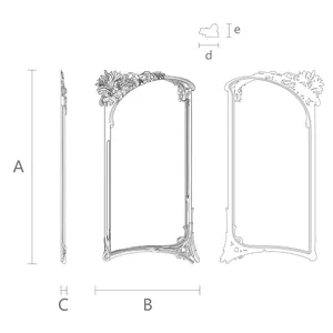 Oak frame mirror with lilies