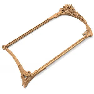 Solid wood frame mirror with lilies 