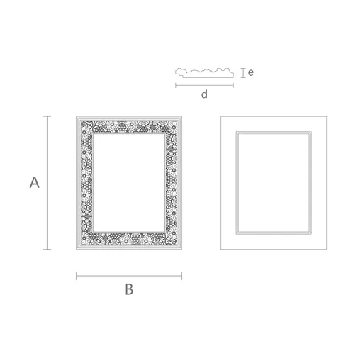 RM-019 Oak Ethnic style floral carved frame for interior