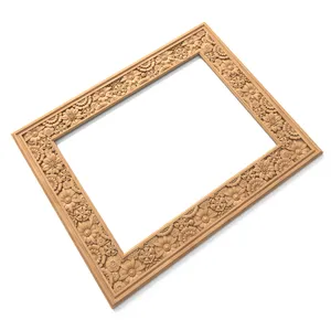 RM-019 wood floral carved frame for interior