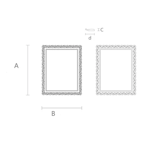 RM-021-2 Large Classic style wooden frame mirror from solid wood